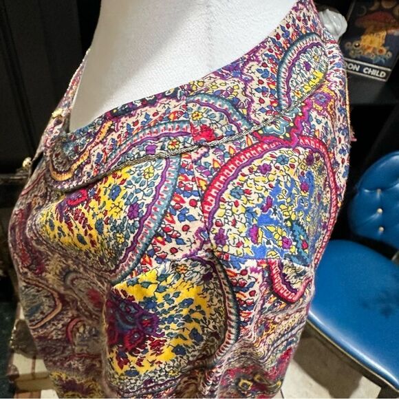 Talbots Colorful Boho Floral Blouse Size 12 - Picture 7 of 12
